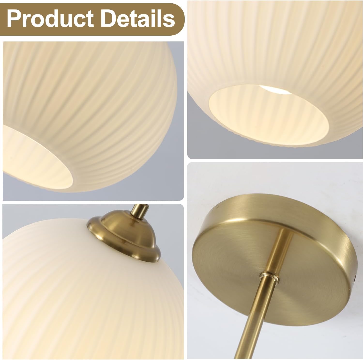 Mid Century Modern Semi Flush Mount Light Vintage Ribbed Glass Ceiling Lights Antique Brass Flush Mount Ceiling Light White Hallway Lights Fixtures