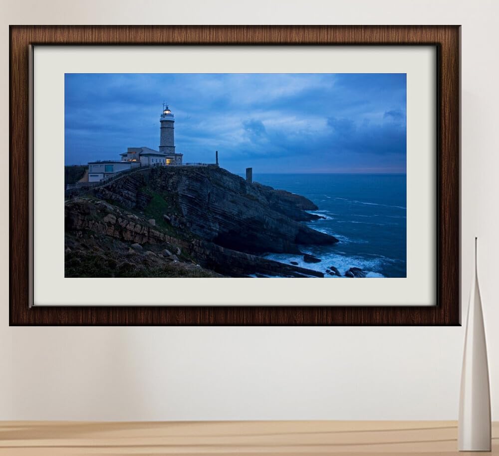JVERF - JZZI28495 Spain Coast Lighthouses Evening Santander| Self-Adhesive Painting | Frameless