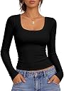 long sleeve scoop neck tops for women Top1商品