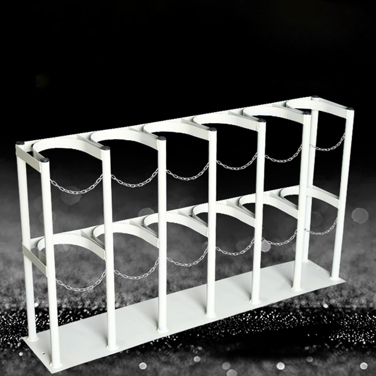 Floor Mount Cylinder Cabinet with Screws & Adjustable Metal Buckle, Expansion Tank Mounting Bracket for Argon Acetylene, Fire Extinguisher Fixing Shelf(White,50in/127cm)