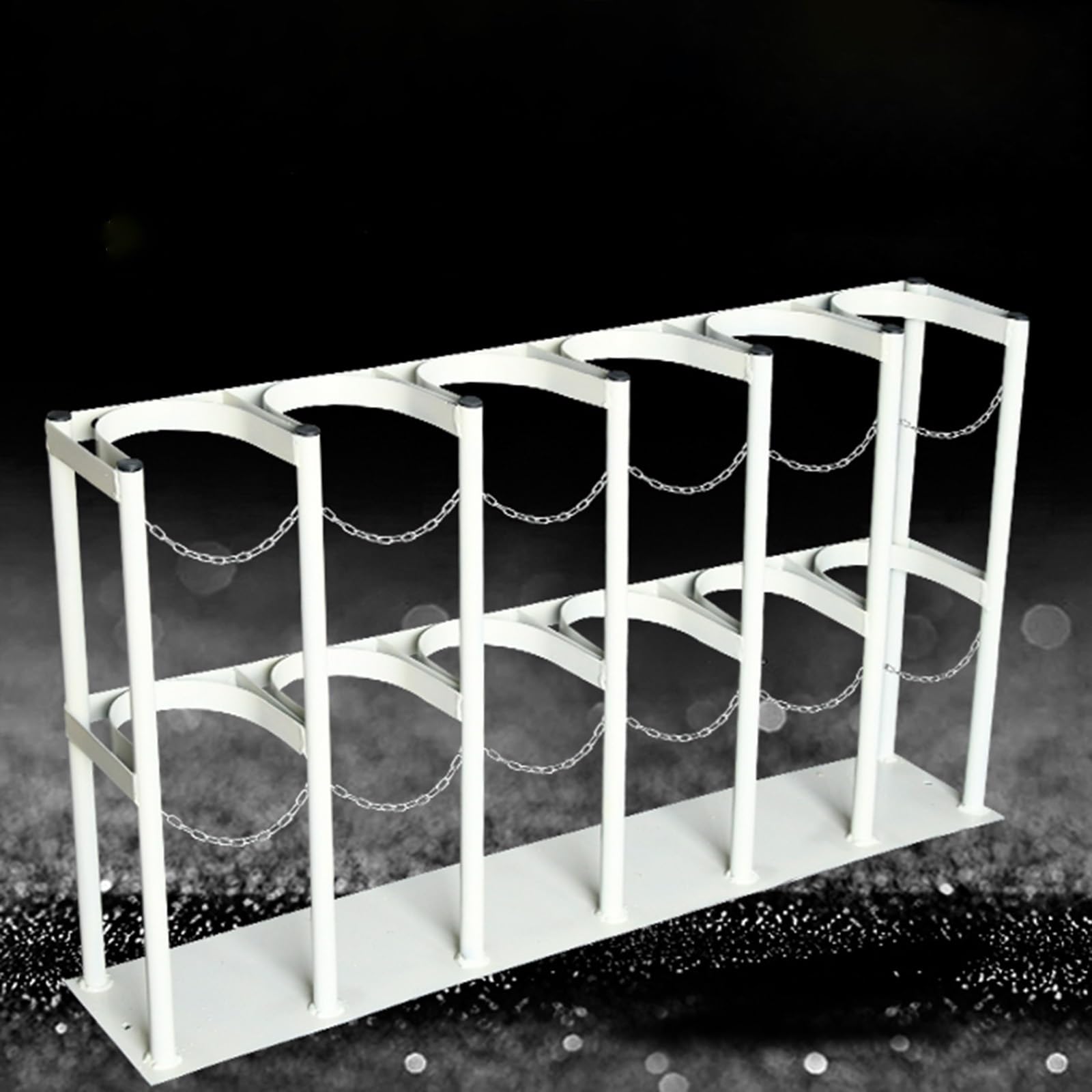 Soporte para bombonas de Gas de 8/10 L - Sujeta bombonas pequeñas con Cadena Protectora y Tornillos de fijación - Estructura de Acero Independiente para la Seguridad de bombonas de oxígeno,