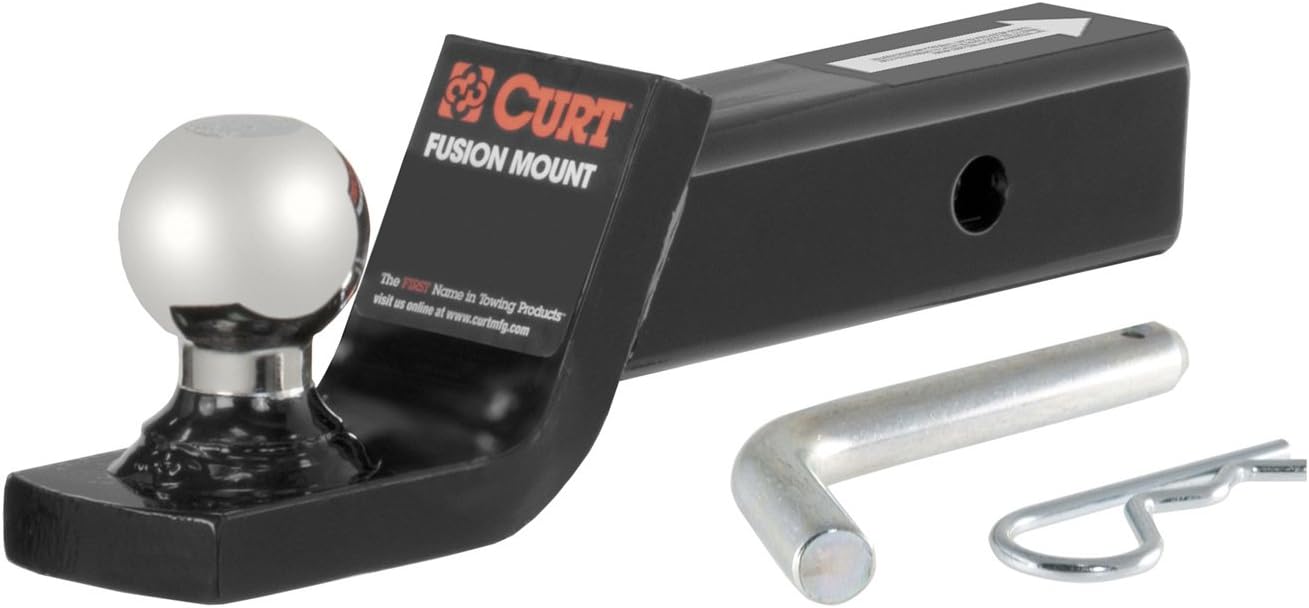 CURT 45134 Fusion Trailer Hitch Mount with 2-Inch Ball & Pin, Fits 2-In Receiver, 7,500 lbs, 2" Drop