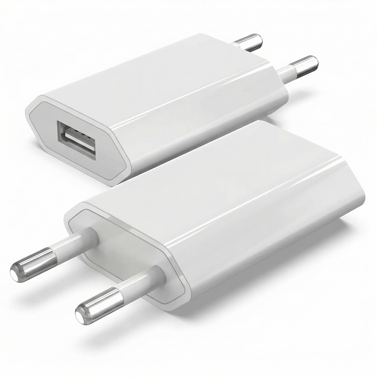 Set di 2 caricabatterie USB 5 V 1 A, spina USB e alimentatore di rete, spina universale compatibile con la serie iPhone e Samsung, Xiaomi, Huawei e altri smartphone