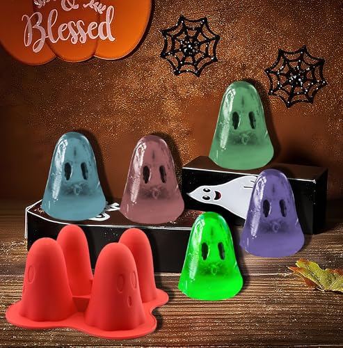 Molde de Hielo Fantasma Halloween 4 Piezas de Silicona miniatura 3