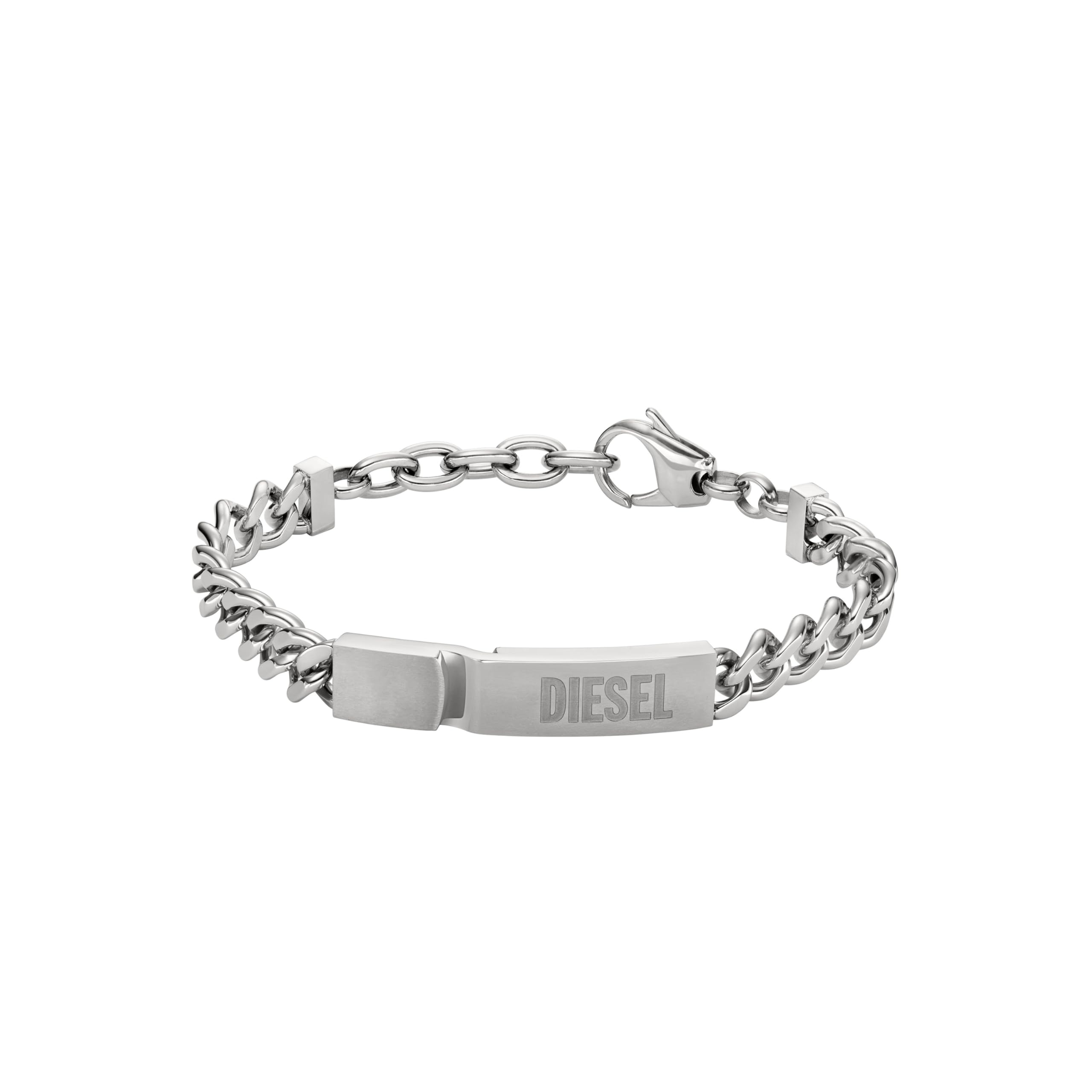 Diesel Bracciale Da Uomo, 18 Cm - 19,​5 Cm Bracciale In Acciaio Inossidabile Argentato, DX0966040