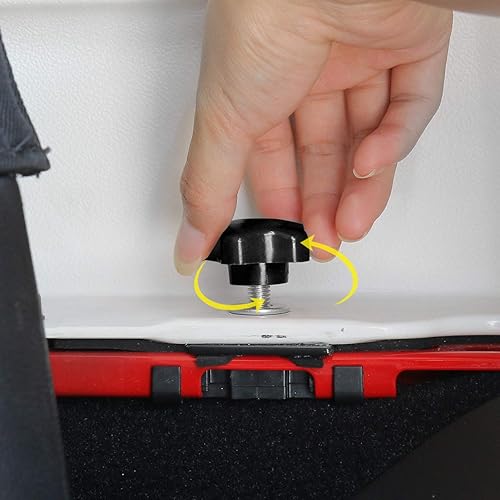 Miniatura 10 de JeCar Kit de 8 perillas en T de extracción rápida con parte superior dura, color rojo, compatible con Jeep Wrangler 2007-2024 JK JKU JL JLU Sports