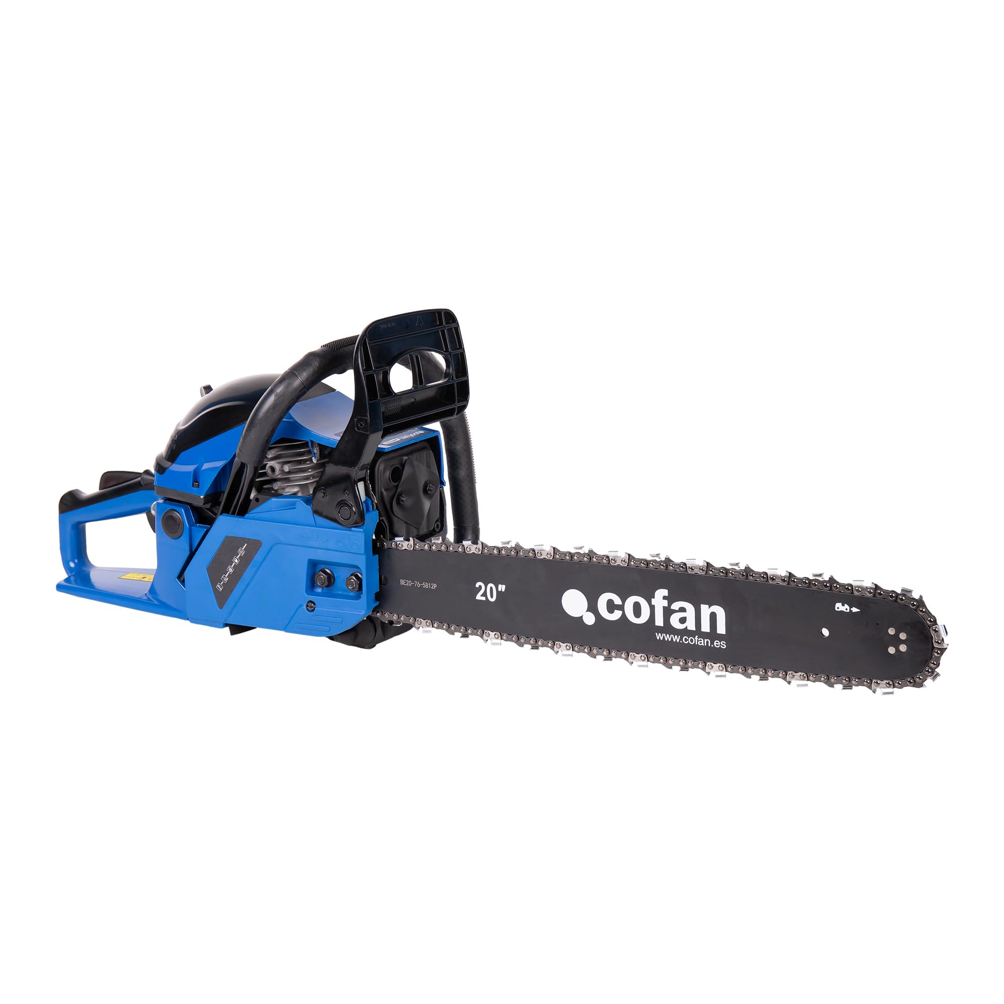 Cofan Motosierra de gasolina | Motor de 2 tiempos | Espada de 20" | 53 cc | Potencia: 2,6 CV | Sistema antivibración | Fácil arranque