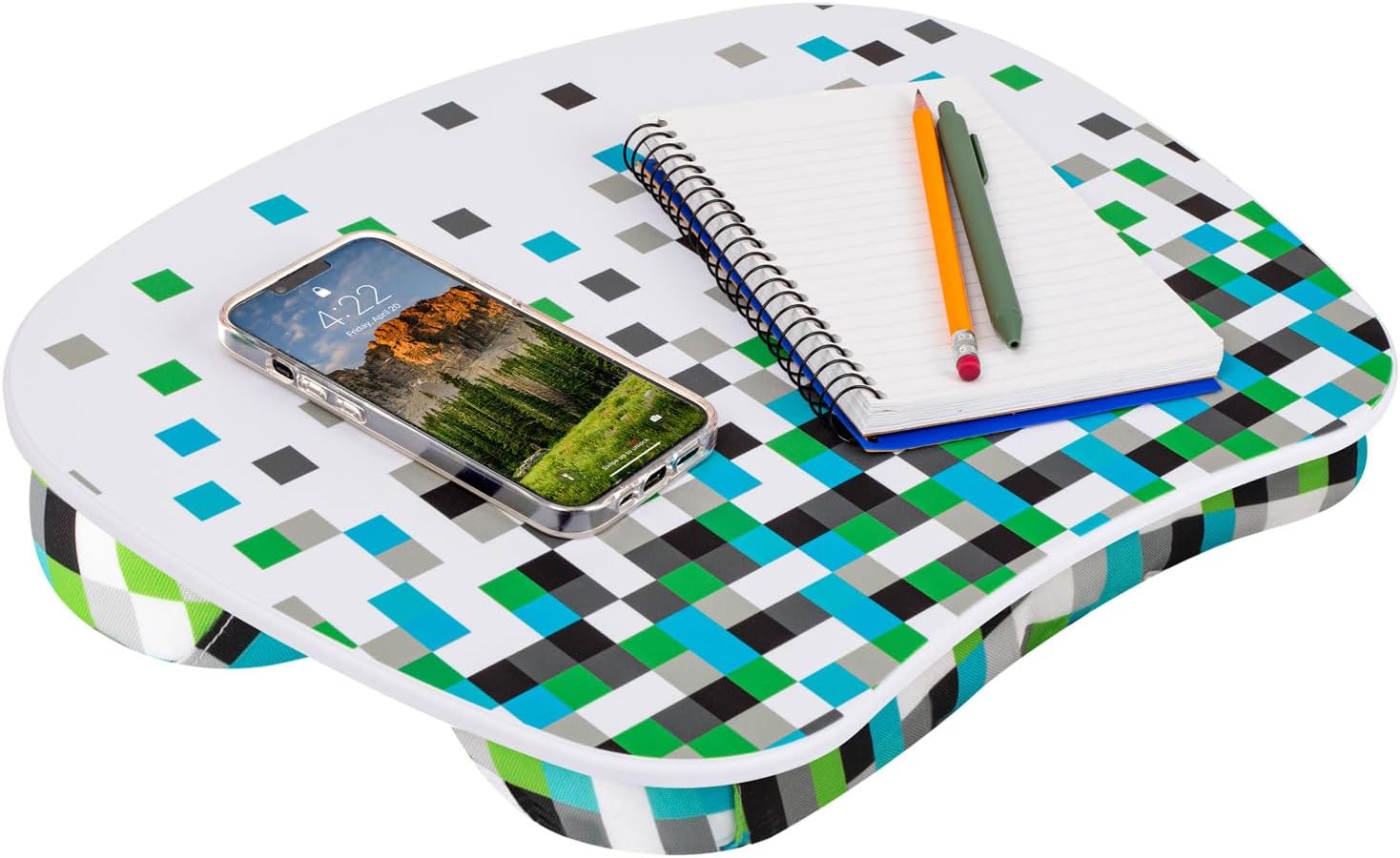 LAPGEAR MyStyle Portable Lap Desk with Cushion - Pixel - Fits up to 15.6 Inch Laptops - Style No. 45314