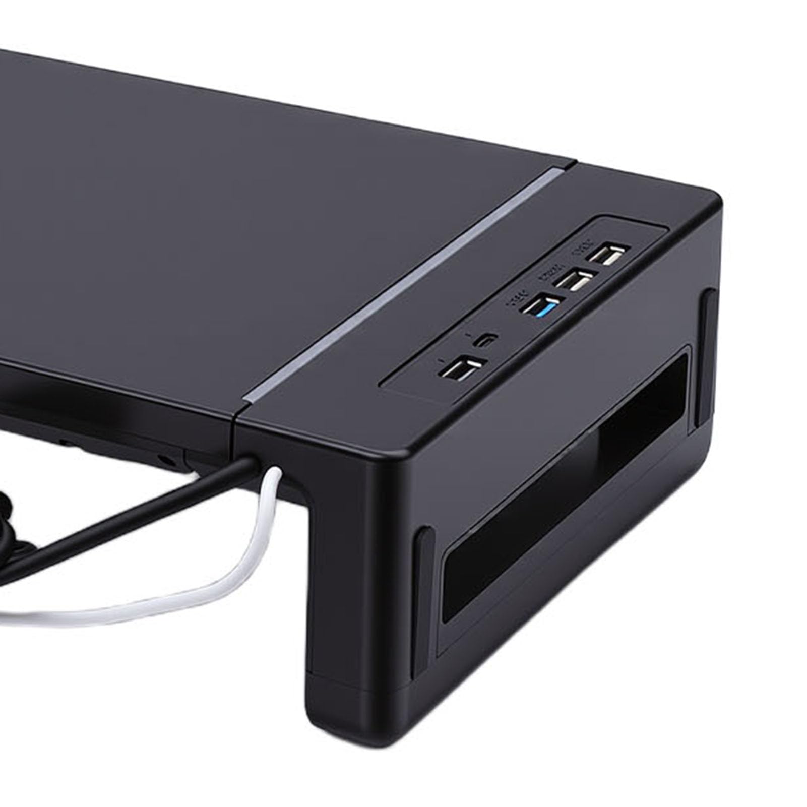 Supporto Ergonomico Pieghevole Regolabile per Display del Computer con Supporto per Telefono, Organizer per Laptop, TV, Altoparlante, Stampante, Ufficio, Uso Domestico, Materiale ABS
