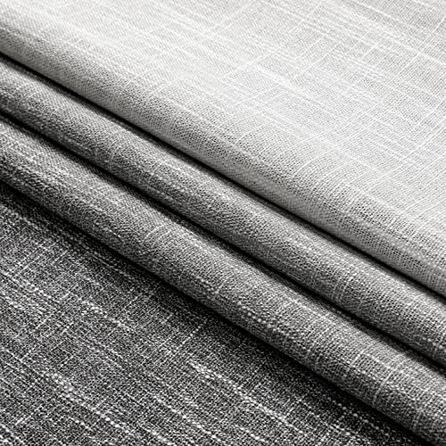 Vision Home Grey Ombre Full Blackout Curtains 84 Inch Two Tones Gray And White Window Treatment Set Thermal Insulated Room Darkening Drapes For Living Room Rod Pocket Back Tabs 2 Panels 50" Wx84 L #TOP6