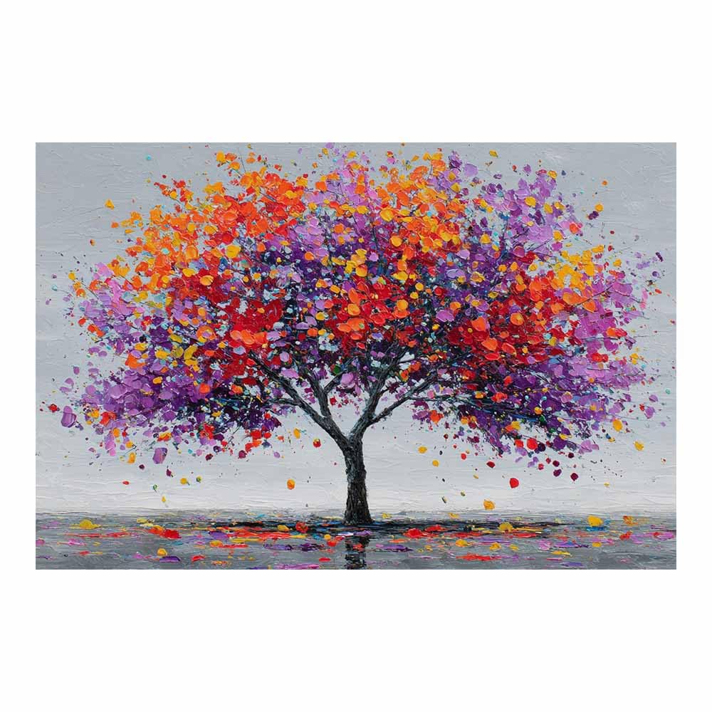 HOQIU Tree Of Life Wall Art Nebula Purple Tree canvas prints, nature wall art, for Bathroom Home Office Decor(Multicolor)-80x120cm Unframed