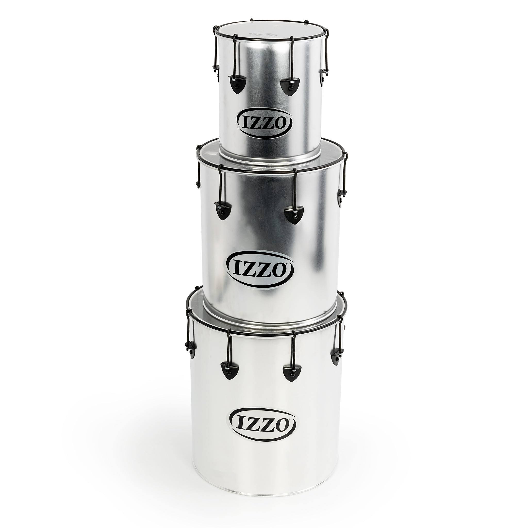 Percussion Plus Pp780 Samba tambours en argent finition mate (lot de 3)