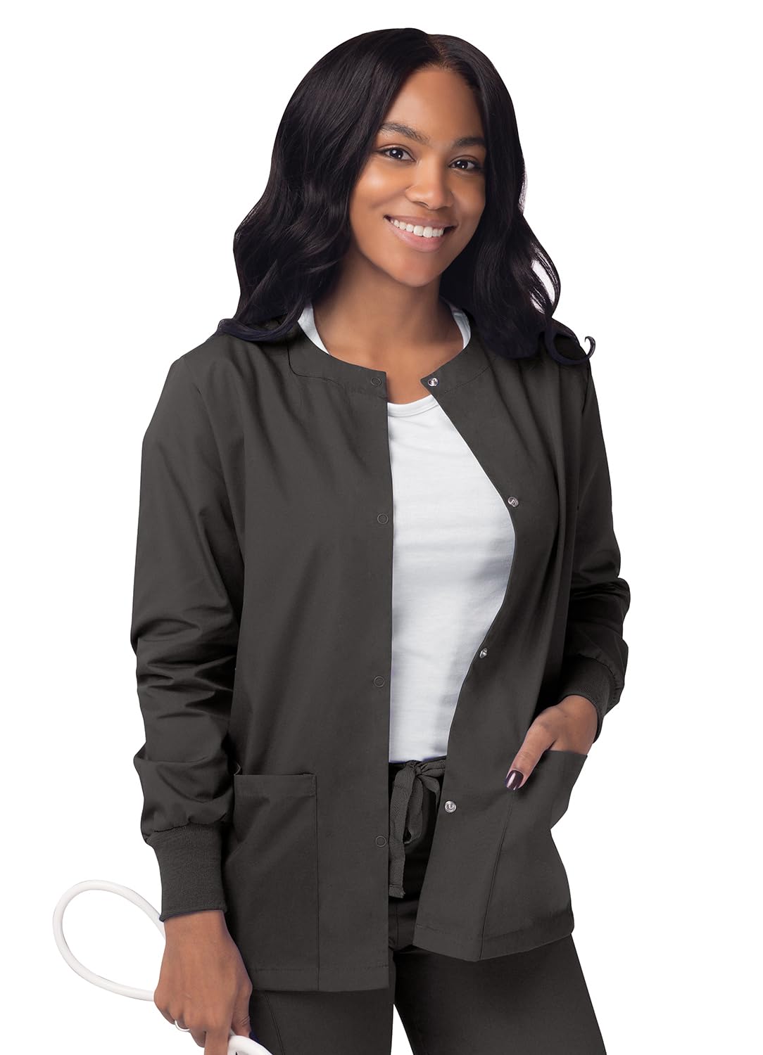 Sivvan Scrubs for Women - Front Snap Warm - Up Jacket