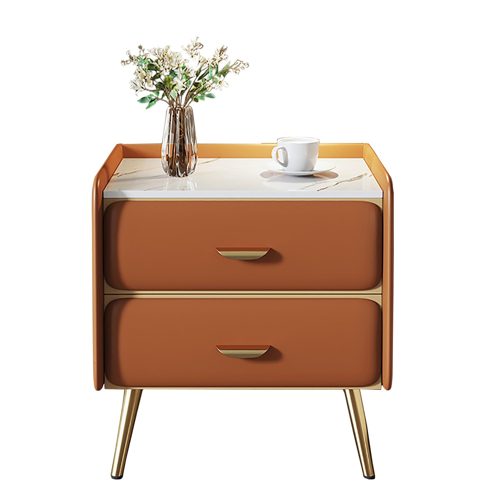SXZenSpace Compact Bedside Table Small Nightstand for Bedroom & Living Room End with Storage Cabinet Stylish Side (40x40x48cm)