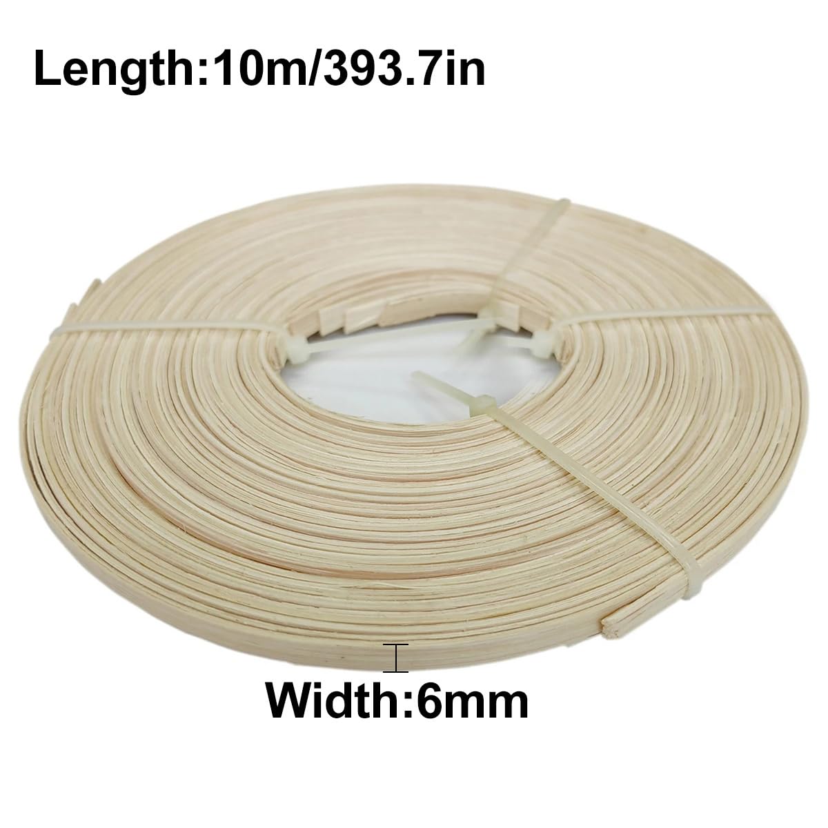 Dünne, flache Rattan-Streifen, 10 m, 6 mm breit, natürliches Rattanrohr, Schilfrohr, Möbelweberei-Materialien für Korbherstellung, DIY, Handwerk