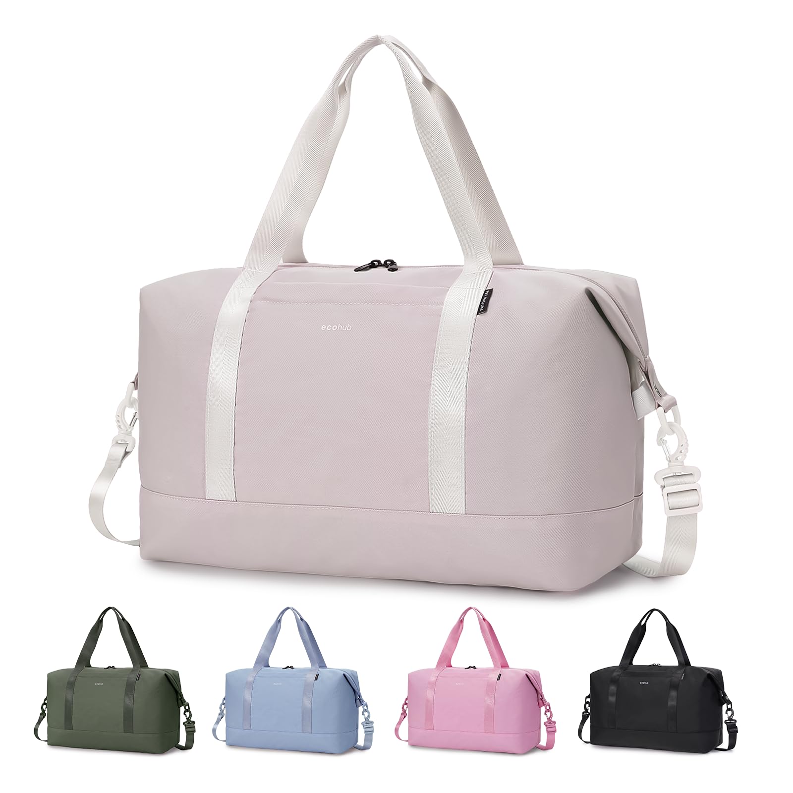 ECOHUB Travel Duffel Bag, Water Resistant Weekender Bag Carry On Bags for Women, Sport Gym Bags for Men, Hospital Bag for Labor and Delivery,