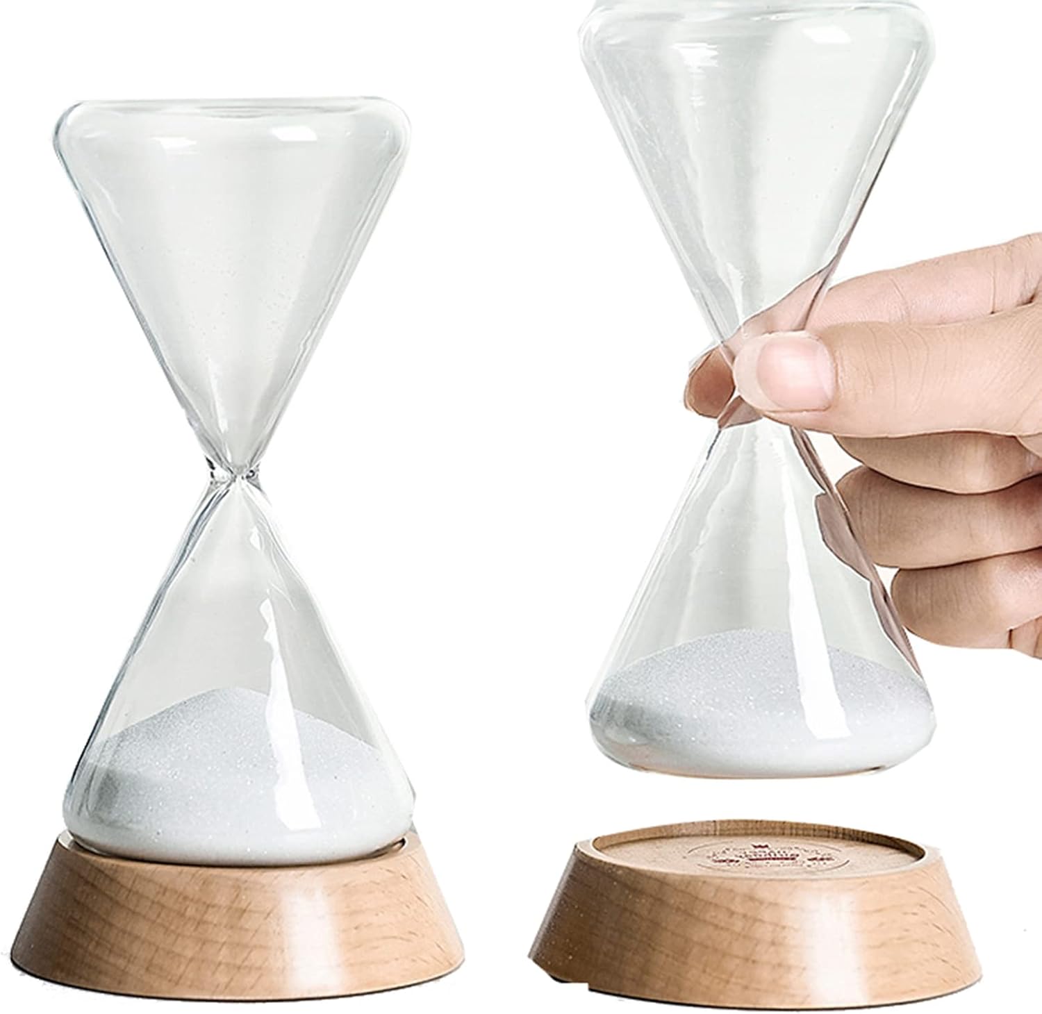 砂時計、砂時計タイマー、木製砂時計タイマー 2個 15/30分 キッズタイマー ゲーム/教室/クッキングエクササイズ用 (サイズ:1