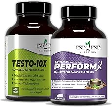 End2End Nutrition Testo-10X and PerformX Natural Testosterone Booster Supplement for Men | Shilajit, Gokhru, Ashwagandha, Safed Musli | Strength, Stamina & Performance - (Combo Pack) 120N