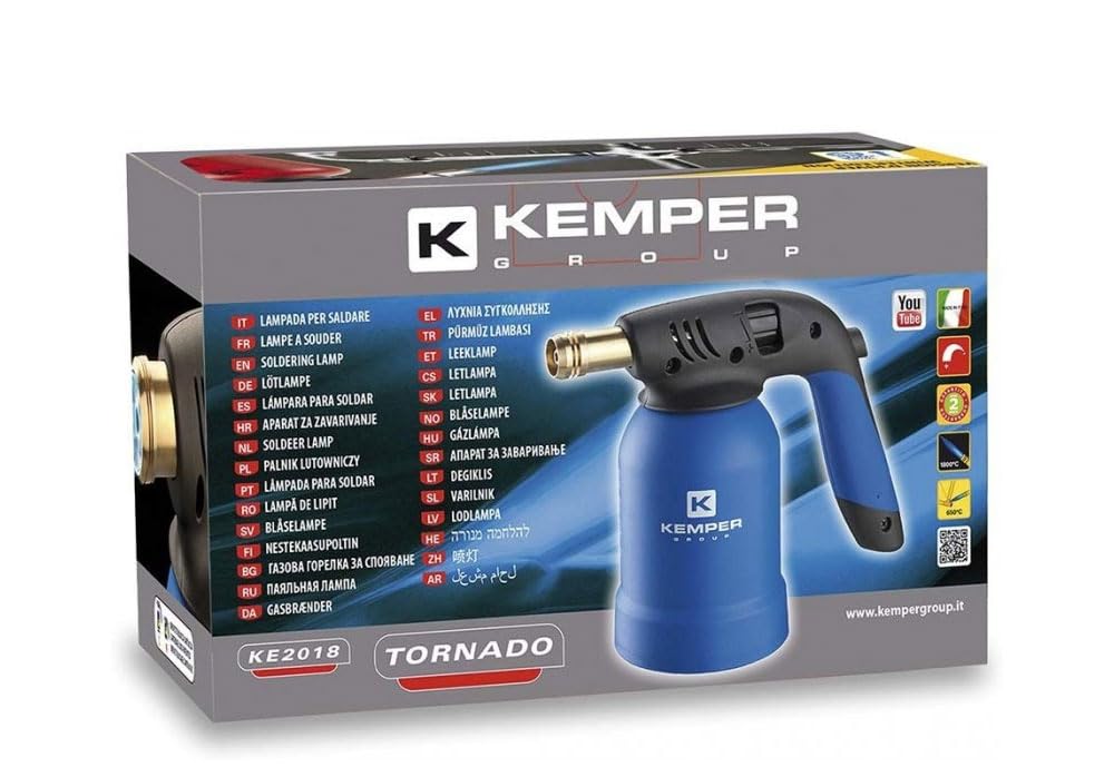 Lampada Per Saldare Cannello Accendi Fuoco Kemper + 3 Bombole Gas Butano Sicuro + Guanti Omaggio