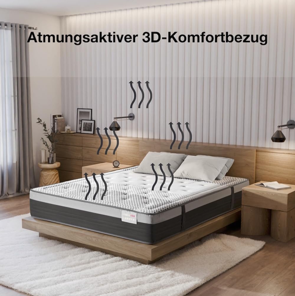 T-ORMU Matratze 180x200 H4 – Orthopädische Kaltschaummatratze mit Viscoschaum, 28 cm Höhe, 5-Zonen Komfortsystem, Atmungsaktiv, Druckentlastend, Ergonomisch, Bei Rückenschmerzen