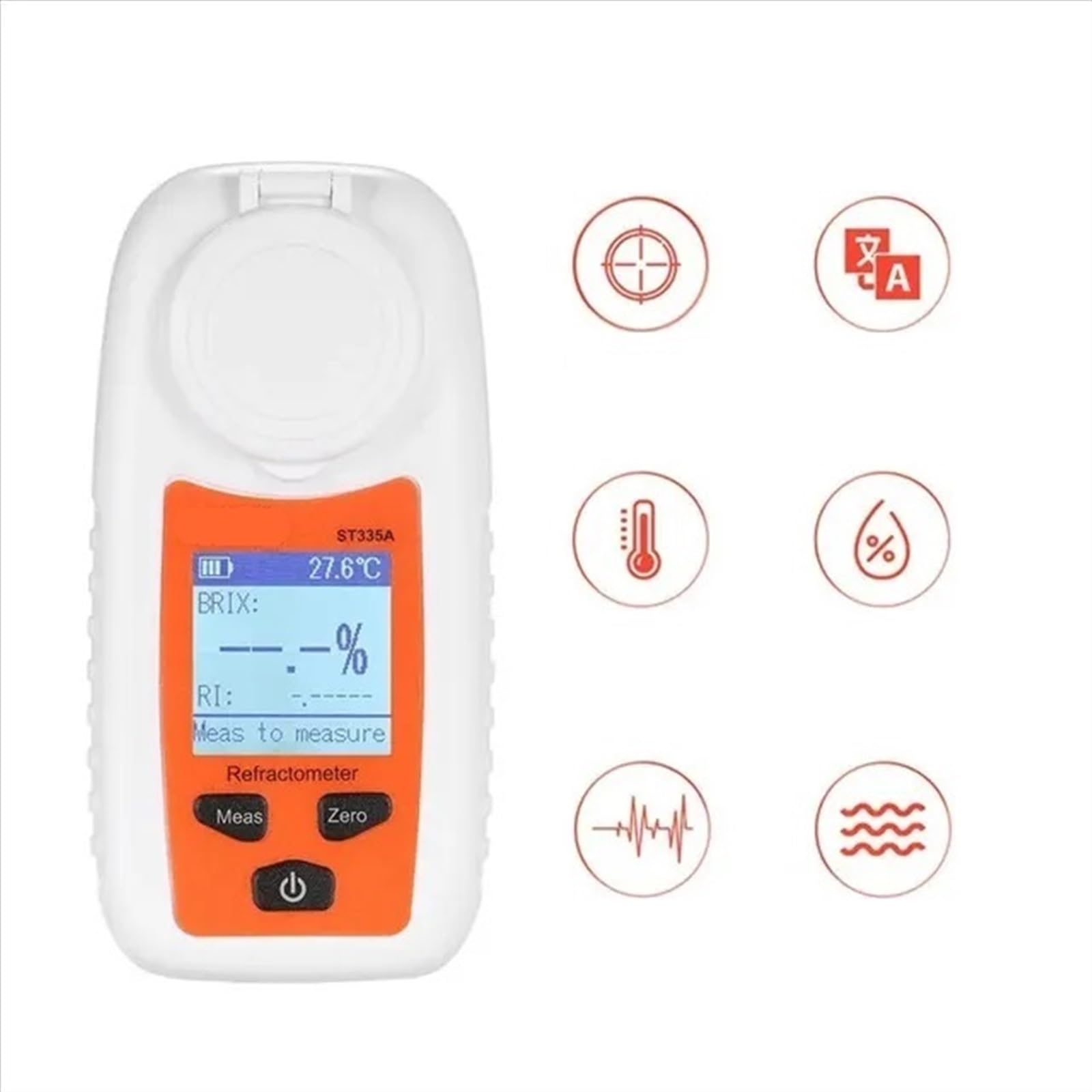 Refraktometer, LCD Digital Refraktometer Meter Fruchtsaft Getränke ATC Zucker Inhalt Messgerät 0-35% Saccharometer
