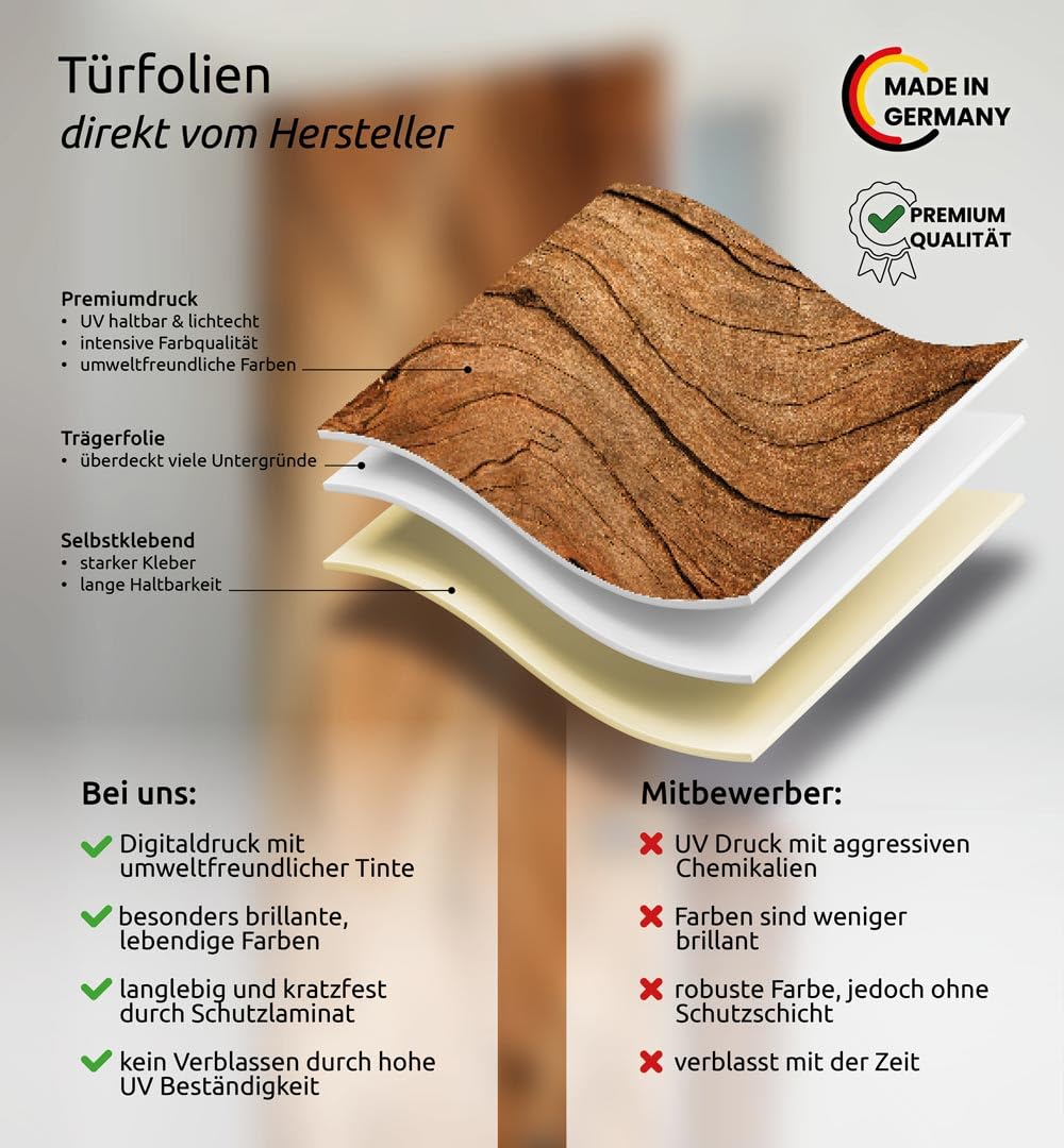 MyMaxxi Türtapete selbstklebend - Einteilige Türfolie 90x200 cm - Motiv: Strand Berge Türklebefolie zum verschönern & bekleben der Tür - Türaufkleber aus Klebefolie