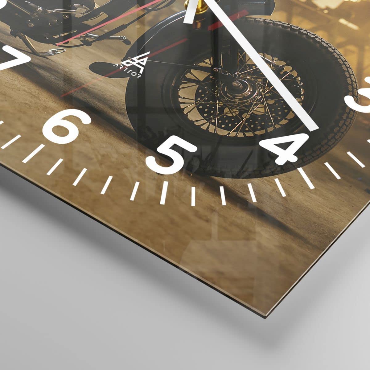 Horloge Murale Design Moderne Boisson Verre vin 40x40cm Grand Pendule Murale en Verre Cuisine Salon Chambre Silencieuse Originale Wall Clock Décoration Murale Art Wall Decor C4AC40x40-2258