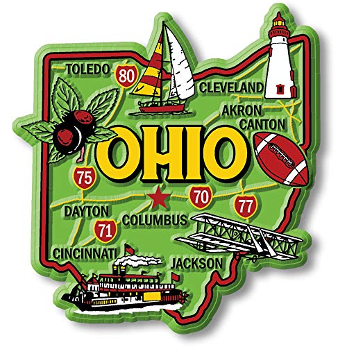 Imán decorativo rectangular de goma vintage de Ohio
