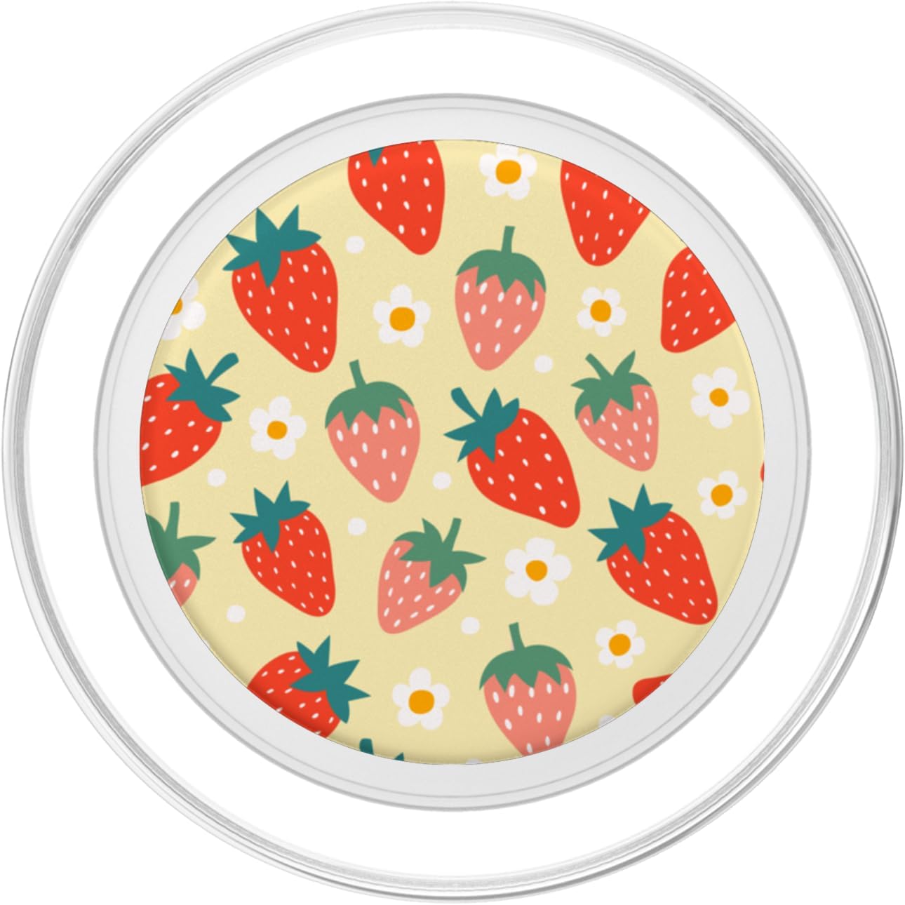 PopSockets Phone Grip – Floral Yellow Strawberry Patch PopSockets PopGrip for MagSafe