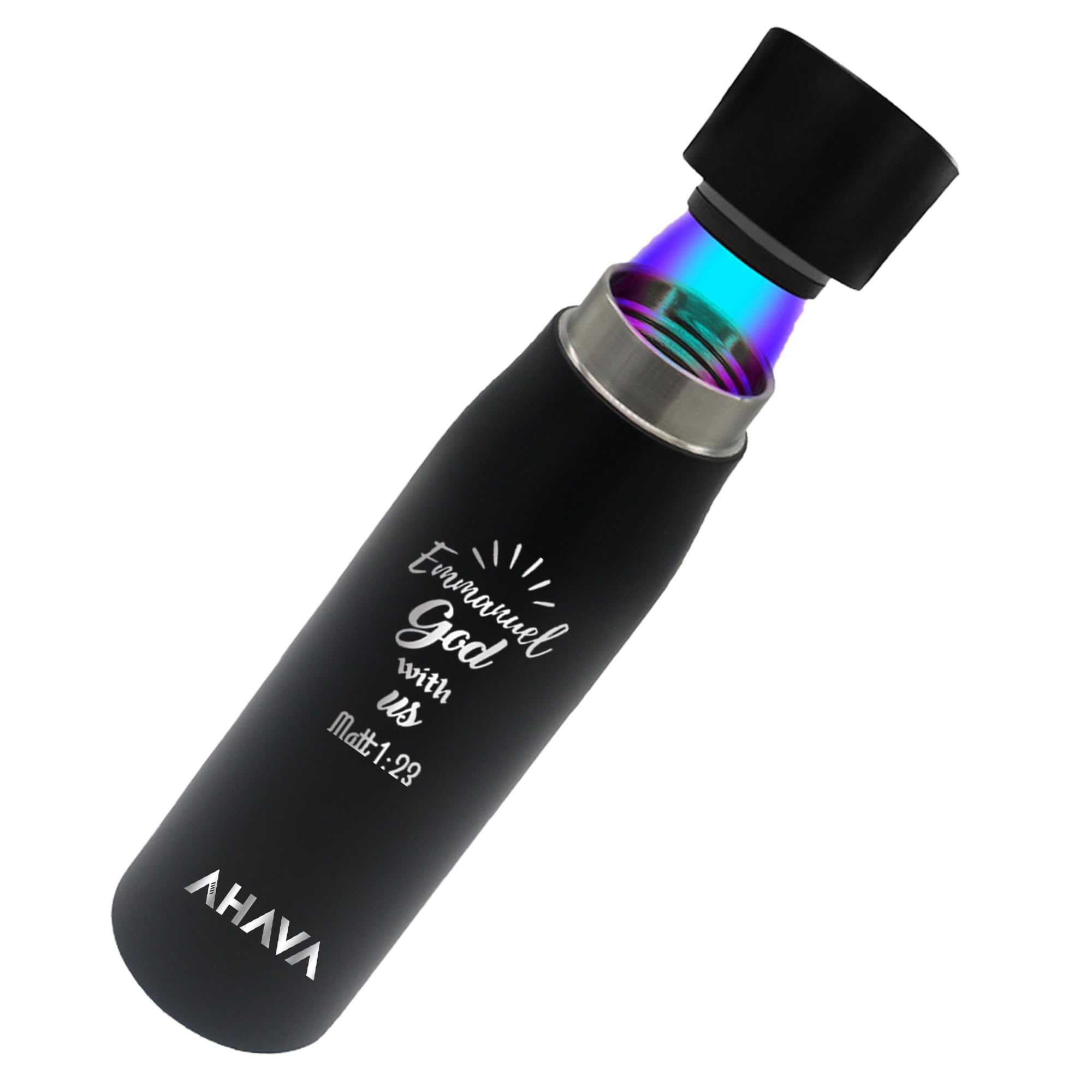 Self Cleaning UV Sterilizing Smart Water Bottle 750ml, Black, 750 ml