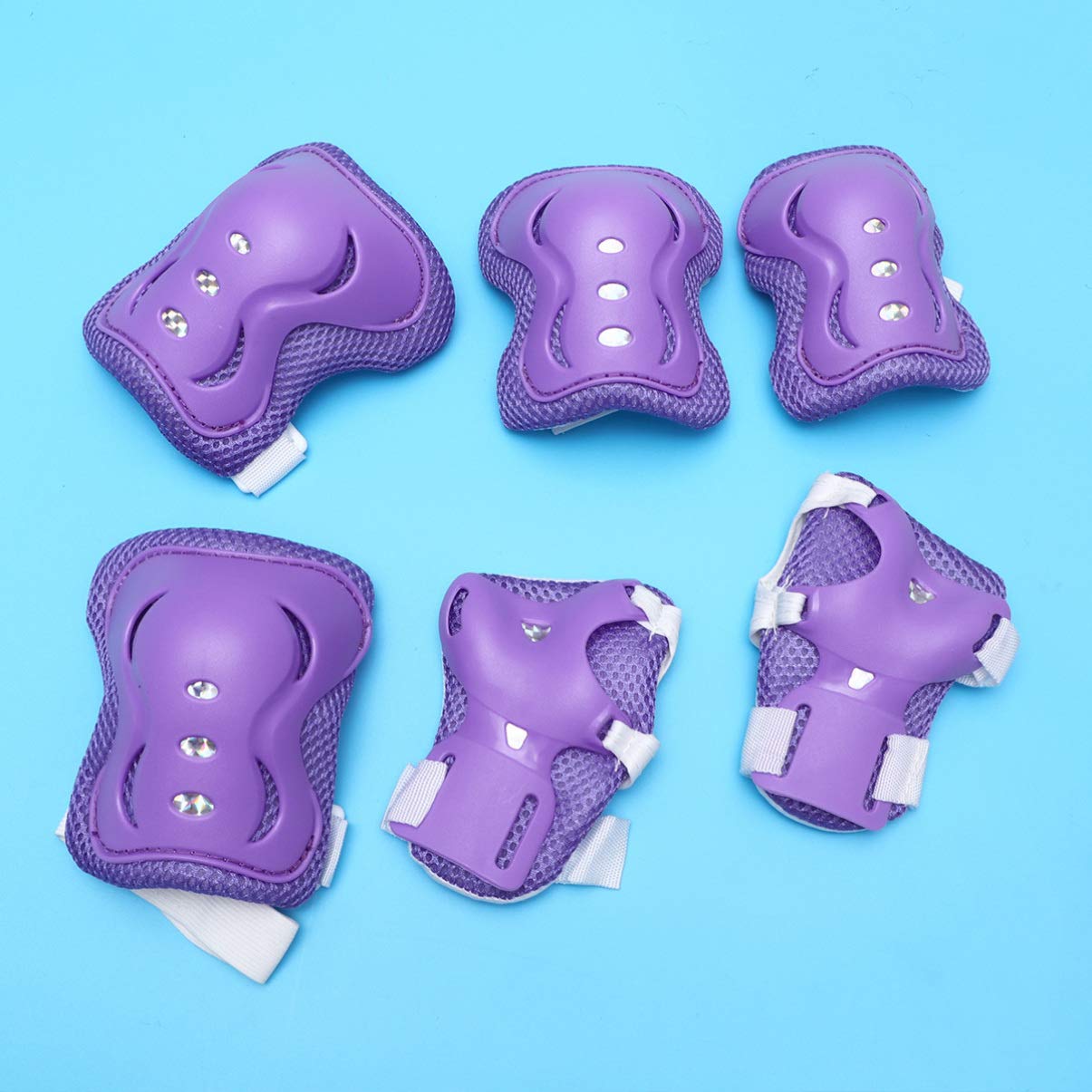 VICASKY 6Pcs Protective Gear Stylish Knee Pads Elbow Pads Wrist Guards for Cycling Skateboarding Outdoor Sports Purple Comfortable Durable Safety Equipment