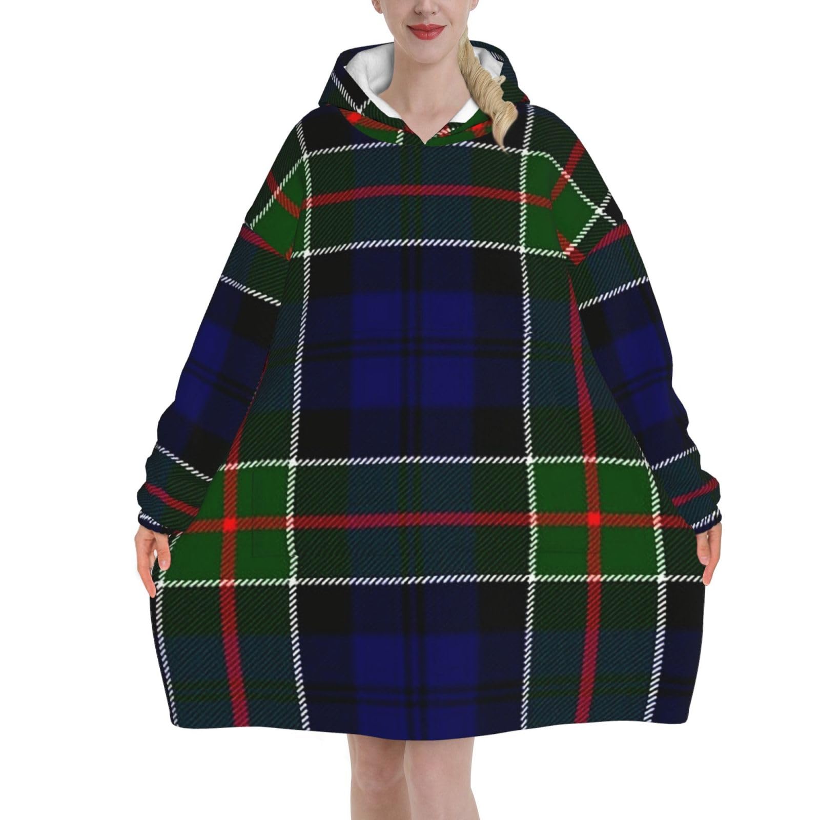 Peiyeety Unisex As Pic Clan Colquhoun Tartan Blanket Hoodies For Women And Men Adult Oversize Wearable Blanket Hoodies For Soft And Warm