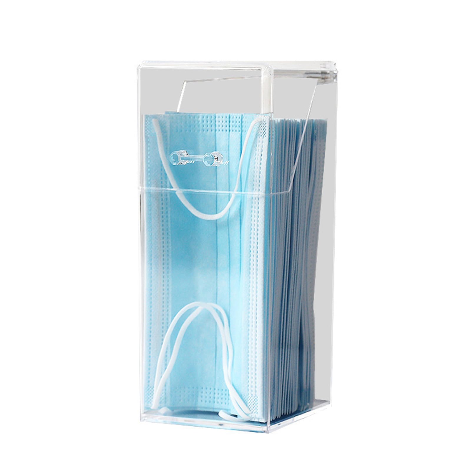 mask storage box with lid, transparent mask storage case with zipper mask storage organizer multifunction dispenser