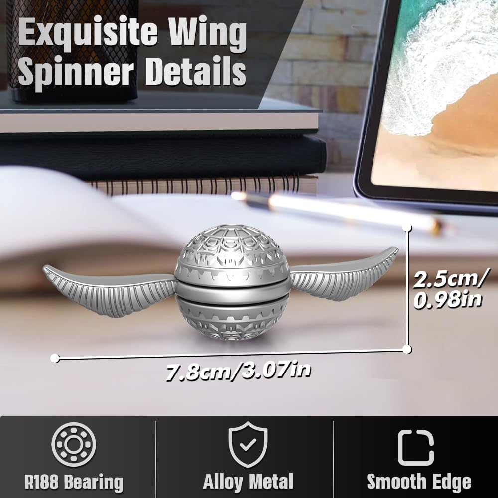Fidget Spinner Toy for Kids Adults, Orb Finger Fingertip Spinning Cube for Anti Anxiety Stress Relief, Quiet Easter Metal Desk Toy for School Home Office, Stocking Stuffer Gift