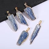 YOPI Natural Kyanite Gold-Plated Pendant Necklace | Irregular Crystal Jewelry for DIY Enthusiasts(Silver) - Image 4