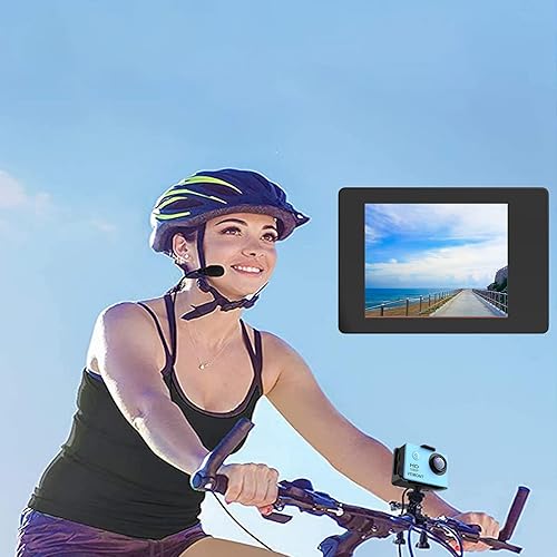 Miniatura 10 de VEMONT Cámara de acción 1080P 12MP Cámara deportiva Full HD de 20 pulgadas cámara de acción de 984ft98 pies cámara de surf de esnórquel impermeable