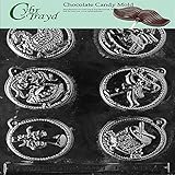 Cybrtrayd C049 12 Days of Christmas, 7 to 12 Set Life of the Party Chocolate Candy Mold with Exclusive Cybrtrayd Copyrighted Chocolate Molding Instructions