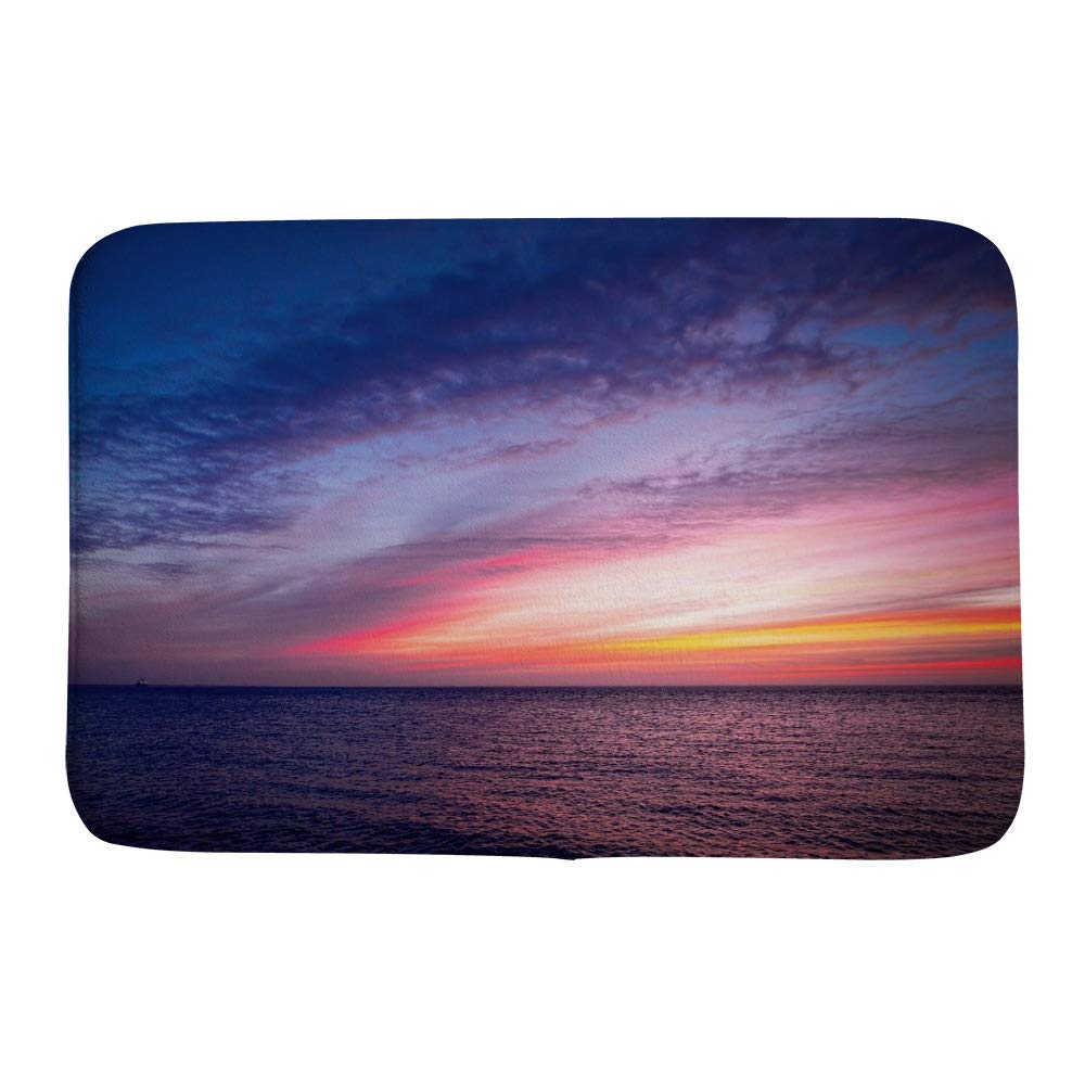Tapis de bain coucher de soleil anti sol froid ruchen velours corail absorbant pour sortie bain