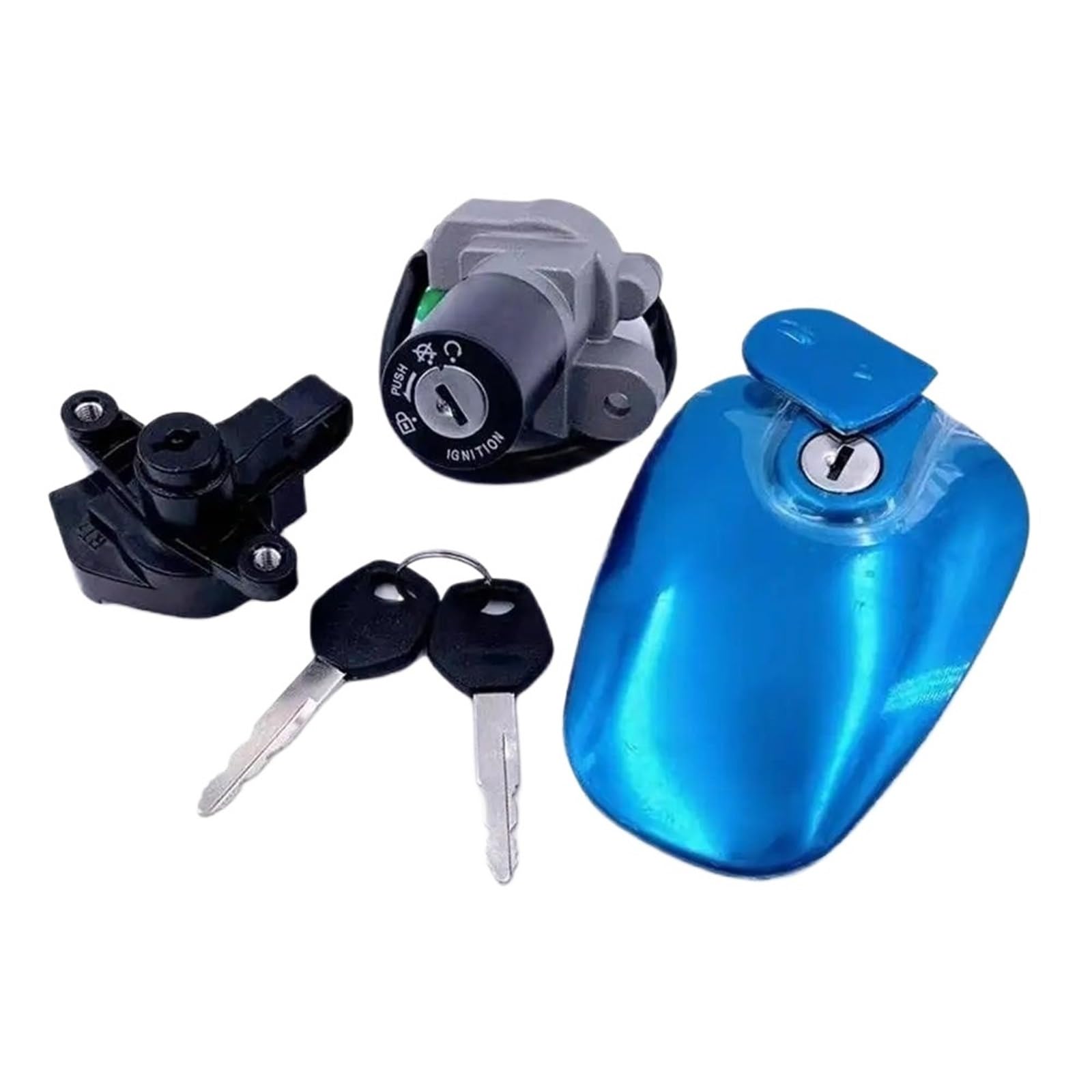 Cerradura de motocicleta Compatible con Suzuki Haojue EN125-2 EN125-2A interruptor de bloqueo de ignición de motocicleta llave tapa de tanque de combustible Interruptor de Encendido