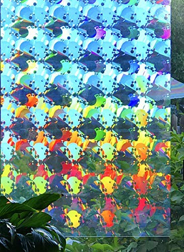 Rainbow Symphony – Rainbow Suncatcher Window Film, Diffraction Window Film, Stained Glass Window Cling, Holographic Prismatic Film, Ambrosia Pattern, 24