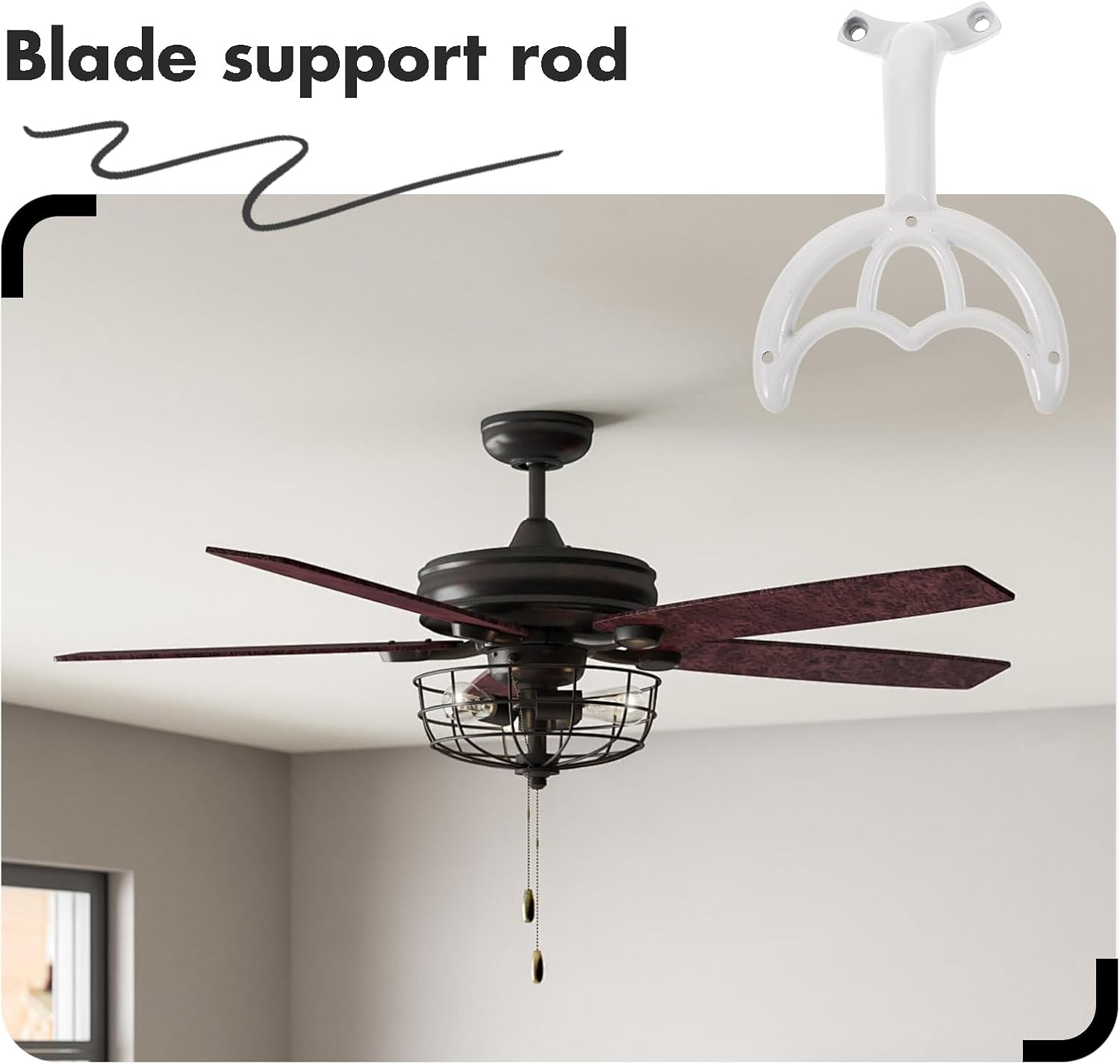 Generic Replacement Fan Blade Arms: 5pcs White Replacement Ceiling Fan Blades Arms for Replacing the Worn Fan Blades to Keep the Balance of the Ceiling Fan