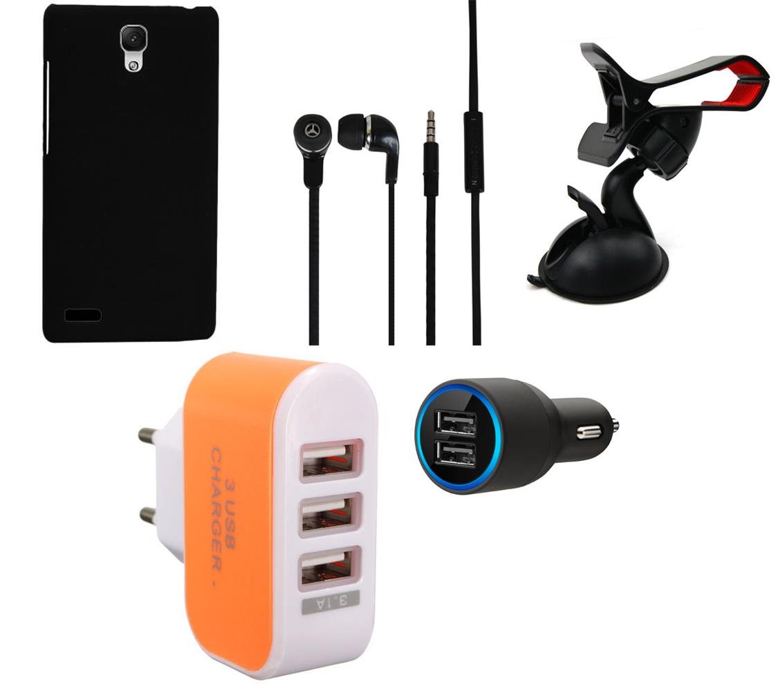 NIROSHA Cover Case Car Charger Headphone Mobile Holder Charger for