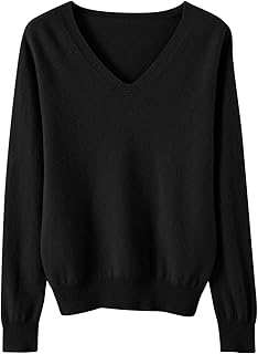 Generic Jumpers for Women UK Clearance Women's Sweaters Casual Long Sleeve Shirts Ladies Tops Loose V Neck Knit Solid Pullover Sweater Jumper Tunic Tops Fall Sweatshirts