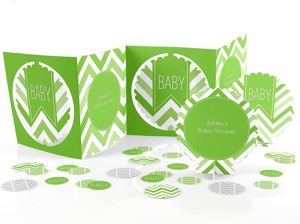 Baby Shower Table Decorating Kit Chevron Green Home