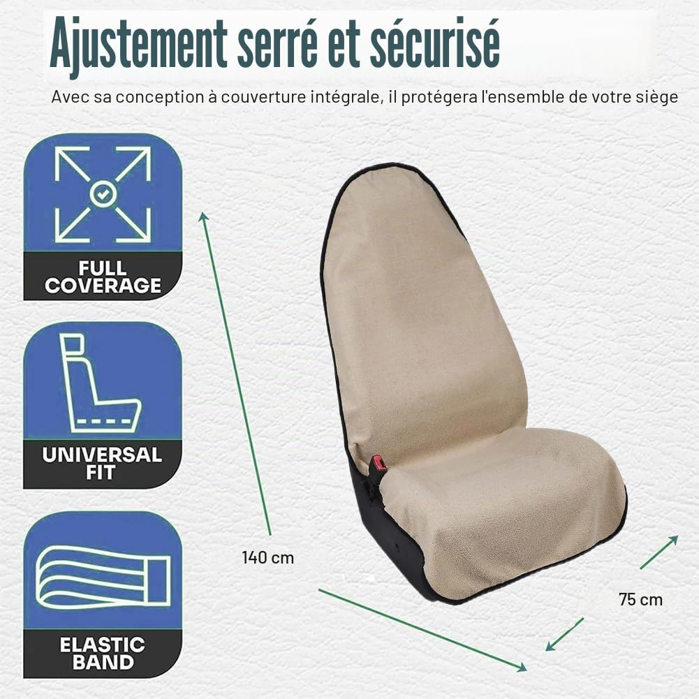 Housse de siège de voiture imperméable et résistante à la transpiration, parfaite pour siège de voiture universel, antidérapant, siège de camion, SUV, idéal pour l'entraînement post-gym, la