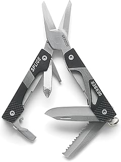 Gear Splice Pocket Knife EDC Multitool with Blade, Scissors, Screwdrive and, Bottle Opener, Black