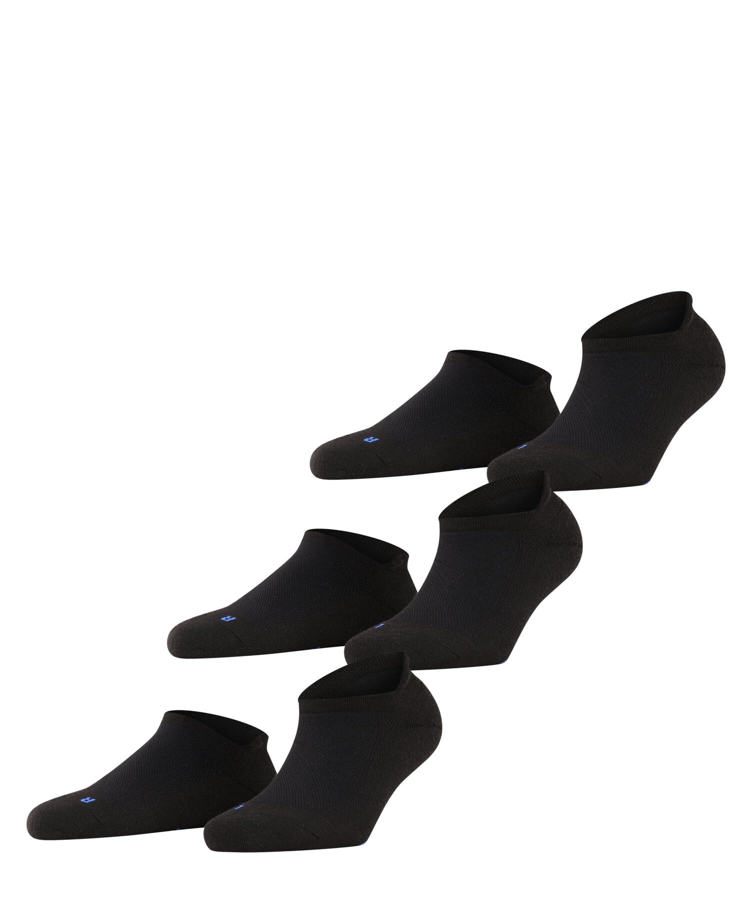 Falke Unisex Black 3000 Cool Kick Sneaker 3-Pack U Sn Soft Breathable Quick Drying Low-Cut Plain 3 Pairs Trainer Socks, Black (Black 3000) New - Eco-Friendly, 2.5-3.5
