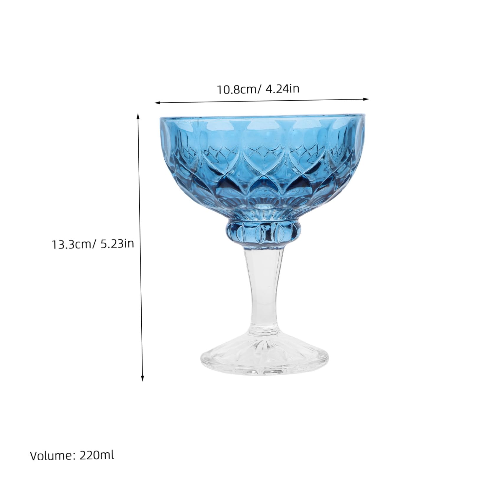 COLLBATH Vintage Glass Dessert Bowl Clear Glass Sundae Cup Elegant Ice Cream Serving Bowl for Fruit Salad Pudding and Snacks for Parties and Gatherings