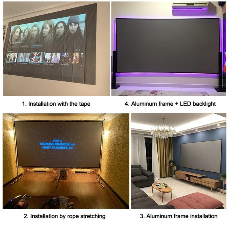 Pantalla portátil para proyector tela anti reflectante 100 pulg miniatura 5