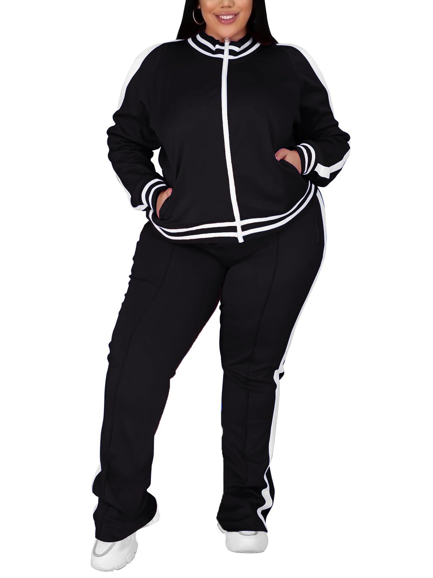 UOUA Plus Size Jogging Suit
